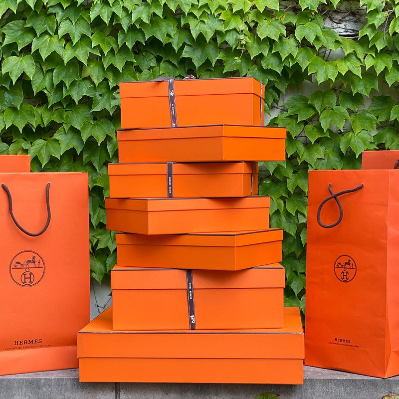 Hermes boxes starcked from the sample sale, HÈRMES sample sale secrets deals stories and more.