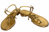 CHA. NEL Gold thong sandal